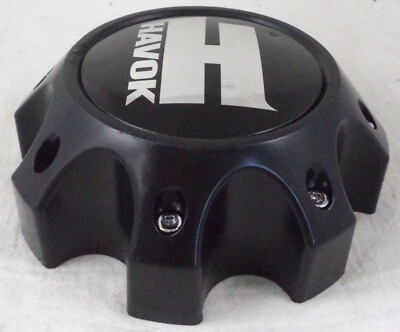Tapas centrales de rueda Havok Wheels planas negras personalizadas # CBH08-C1P Foto 1 de 4