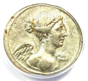 Augustus AR Denarius Octavian Coin 31 BC - Certified ANACS XF40 (EF) - Rare Type - Picture 1 of 5
