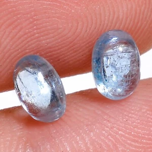Kyanit natürliche ovale Form Cabochon Edelstein Paar Ohrring 1,5 kt 6 x 4 x 3 mm Y-6007 - Bild 1 von 1
