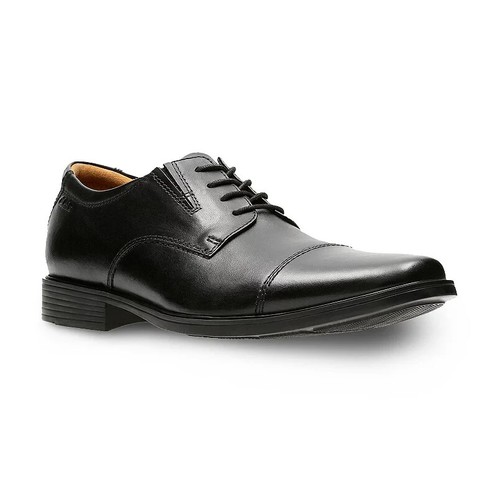 SCARPE ELEGANTI CLARKS TILDEN PUNTA CAPPUCCIO PELLE uomo taglia 14 M NERE NUOVE SENZA SCATOLA