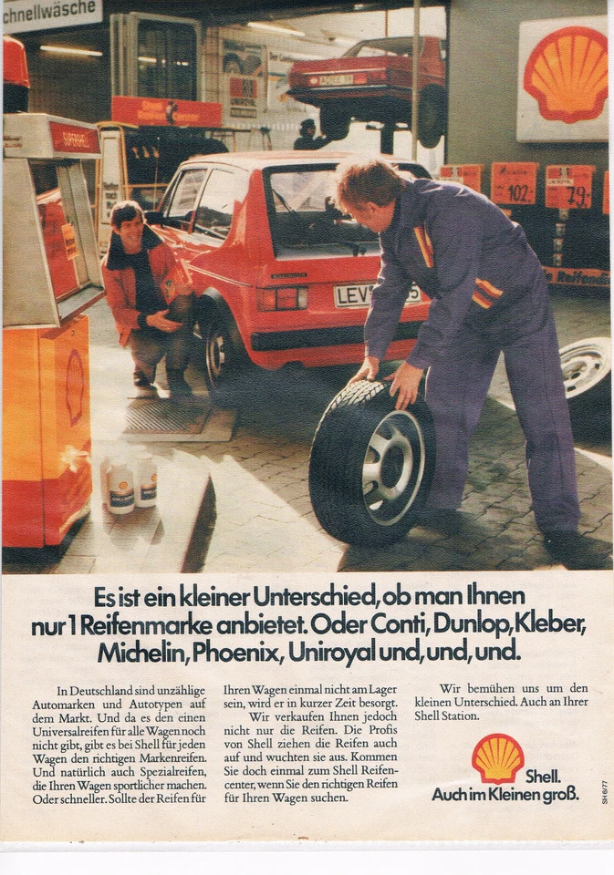 Shell Werbeanzeige Werbung mit Golf und Mercedes  NG - Bild 1 von 1