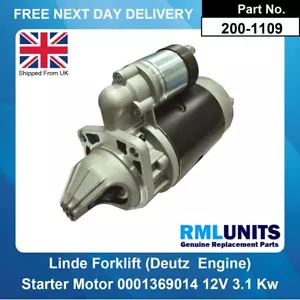Anlassermotor für Linde Gabelstapler H20 H25 H30 H35 H40 H70 mit Deutz Motor - Bild 1 von 5