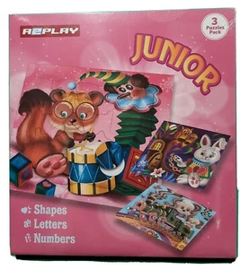A2Play Junior 3 Puzzle Pack Formas Letras Números Nuevo Precintado - Imagen 1 de 4