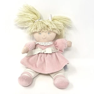 Eden Baby Mädchen Puppe Plüsch blond Garn Haare rosa Kleid zum Aufziehen musikalisch Stofftier - Bild 1 von 9