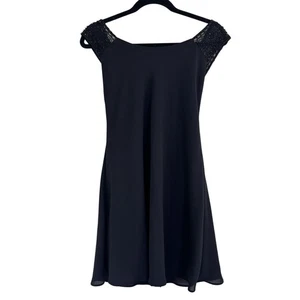 Mini Vestido Fluido Manga Malla Correa Ancha Negro Lavandería Para Mujer 4P - Imagen 1 de 7
