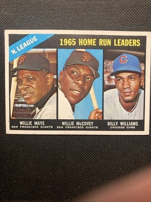 1966 Topps #217 Líderes de jonrones de la Liga Nacional Willie Mays McCOVEY Billy Williams - Casi nuevo Foto 1 de 4
