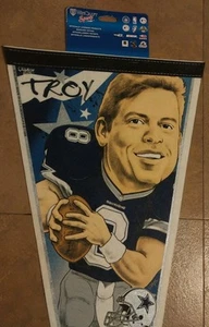 VTG Dallas Cowboys Troy Aikman 90s NFL Wincraft Pennant NEW Deadstock Vintage - Picture 1 of 4