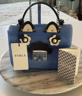 NWT Furla Candy Metropolis Mini Cross Body Bag Sea Blue With Handle See Details - Image 1 of 4
