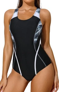Womens Swim Suit Athletic One Piece Racerback Training Swimwear Bathing Suit - Picture 1 of 7