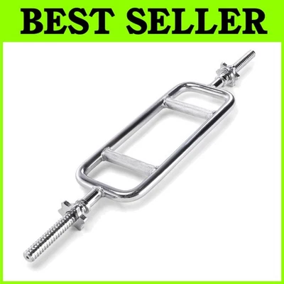 Barra de tríceps de cromo macizo para levantamiento de pesas - 34" Foto 1 de 4