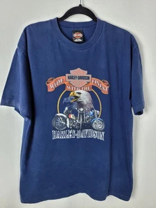 Camiseta para hombre Harley-Davidson Iron Valley Manheim, PA azul gráfico de 2 caras XL - Imagen 1 de 4