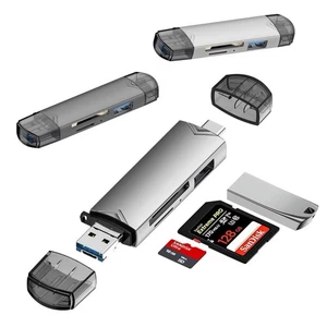 Kartenleser 6 in 1 SD Speicherkartenleser USB 3.0 Typ C Micro USB OTG TF XC MMC - Bild 1 von 12