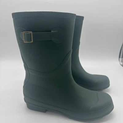 Botas de lluvia para mujer L.L.Bean verde Wellie con hebilla dorada talla 9 Foto 1 de 4