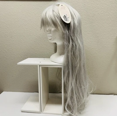 "Peluca Jinruili 100 % Kanekalon 27"" flequillo recto gris plateado cosplay postiza" Foto 1 de 4