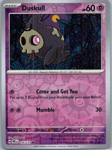 Pokemon Duskull SV: Prismatic Evolutions 035/131 casi nuevo holograma inverso - Imagen 1 de 2