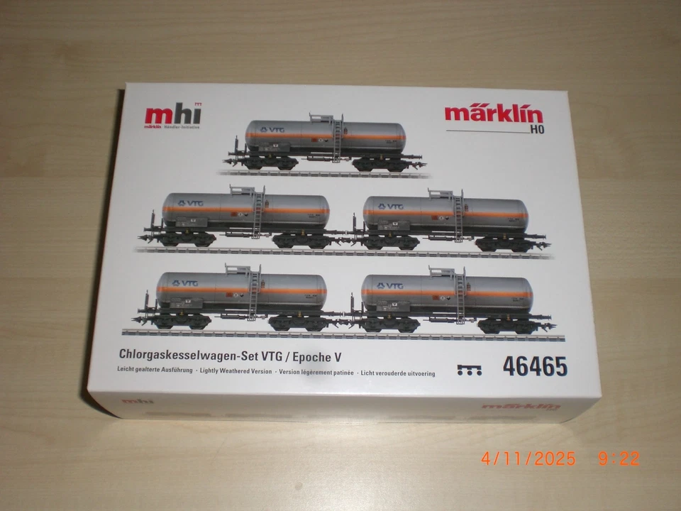 Märklin 46465 Five Chlorine Gas Tank Cars of VTG Hamburg NEW/Original Packaging - Image 1 of 1