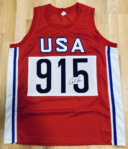 Carl Lewis Camiseta Atletismo Firmada / Olimpia / Mundial / JSA - Imagen 1 de 8