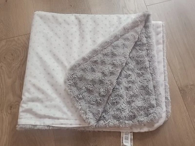 Blankets and Beyond Reversible Stars Gray White Baby Blanket Security Lovey  - Image 1 of 4