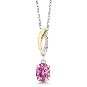 925 Sterling Silver and 10K Yellow Gold Sapphire and White Lab Grown Diamond - Picture 1 of 60