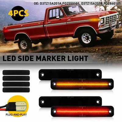 4x Luces laterales LED marcadoras para camioneta F150 Ford 1973-79 F250 serie F Bronco Foto 1 de 4