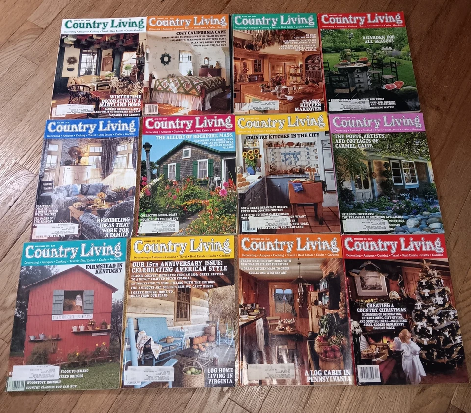 Country Living Vintage Magazine 1993 Lot. Complete Set 12 Issues Good Condition - Image 1 of 1