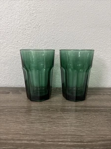 2 Vintage Wacholder Grün Libbey Gibraltar Gläser Duratuff Becher 5 1/4" - Bild 1 von 4