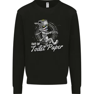 Out of Toilet Paper Funny Halloween Mummy Kids Sweatshirt Jumper - Picture 1 of 33