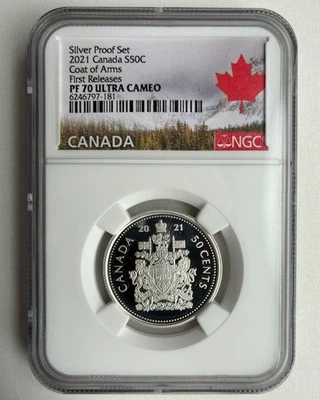 2021 Canada 50c .9999 Silver Proof NGC PF70 UCAM First Releases - Image 1 of 2