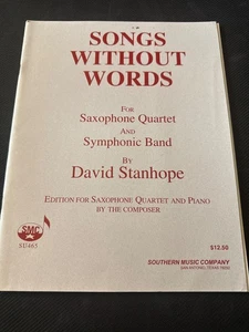 Songs Without Words for Saxophone Quartet by David Stanhope SU465 SMC Music Book - Picture 1 of 3