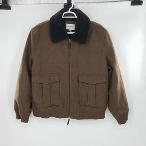 Goodfellow Mens Jacket Coat Wool Olive Green  Full Zip Size XXL Vintage  - Picture 1 of 4