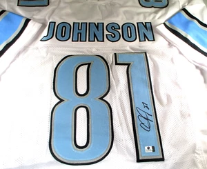 Calvin Johnson / Autographed Detroit Lions White Custom Football Jersey / COA - Picture 1 of 7