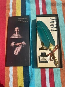Retro Feather Quill Dip Pen Calligraphy Pen Writing Ink Gift Box - Picture 1 of 7
