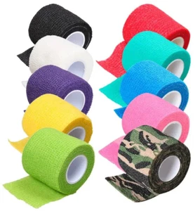 SELF ADHESIVE GRIP TAPE TATTOO ELASTIC COHESIVE BANDAGE SPORT WRAP 5CM x 4.5M - Picture 1 of 61