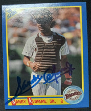 1990 Score #577 Sandy Alomar Jr Autograph RC Rookie MLB Card, Auto Signed