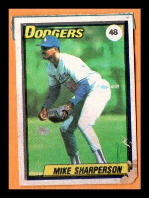Venezuela Sticker 1990 Mike Sharperson #48 Los Angeles Dodgers VERY RARE - Image 1 of 2