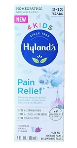 Hyland’s 4 Kids Homeopathic Liquid Pain Relief 4 fl oz Grape Flavor - Picture 1 of 5