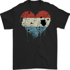 Love Flag Luxembourg Football Mens T-Shirt 100% Cotton
