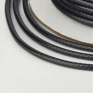 Jewellery Making Environmental Korean Waxed Polyester Cord, Black, White, Camel - Picture 1 of 15