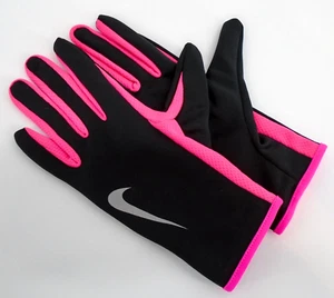 Nike Lightweight Gloves Women's XS Running DRI-Fit Black/Pink/Silver - Picture 1 of 7