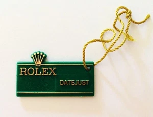 ROLEX Green Tag Hangtag Vintage Ostra Perpetua DATEJUST 1960-70 Jubileo FABRICANTE DE EQUIPOS ORIGINALES - Imagen 1 de 4