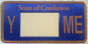 State of Confusion Y Me License Plate Wall PICTURE FRAME 12" X 6" - Picture 1 of 6