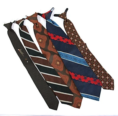 Lote De Colección Clip En Hombre Corbata Corbata Cuello Rayas Años 50 60 70 Foto 1 de 4