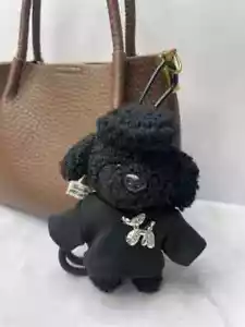 Cute Poodle Bag Charm Kawaii Dog Plush Bag Keychain Handbag Keyring Accessory - Picture 1 of 2