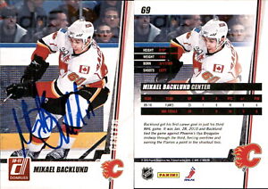 Mikael Backlund Signed 2010-11 Donruss #69 Card Calgary Flames Auto AU