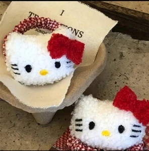 Hello Kitty Plush Scrunchie Hair Tie Accessory Set Of 2 - Picture 1 of 3