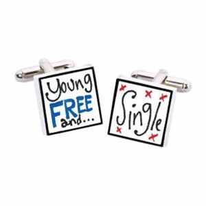 Young Free & Single Cufflinks by Sonia Spencer, boxed. Hand painted, RRP £20!