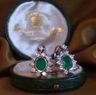 GIA EMERALD PLATINUM 18K EARRINGS DIAMOND COLOMBIAN CERTIFIED VINTAGE 5.04 CTS!