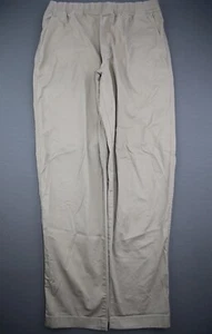Pantalones de chándal chinos Uniqlo para hombre ajustados elásticos beige talla pequeña (cintura 27-30 pulgadas) - Imagen 1 de 7