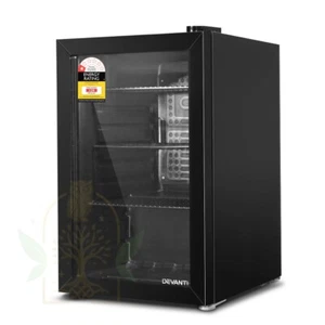Devanti 70L Bar Fridge Glass Door with Light Black - Picture 1 of 8