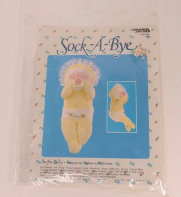 Sock-A-Bye Pacifier Baby Craft Sewing Pattern & Kit #703 Leisure Arts 1983 - Image 1 of 3